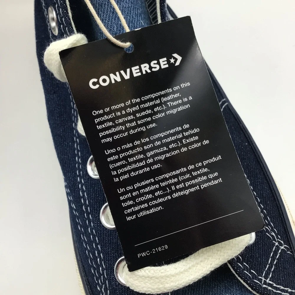 Converse x Eric Emanuel Chuck 70 High Top Navy Blue Silver A19037C Mens 9.5 NEW